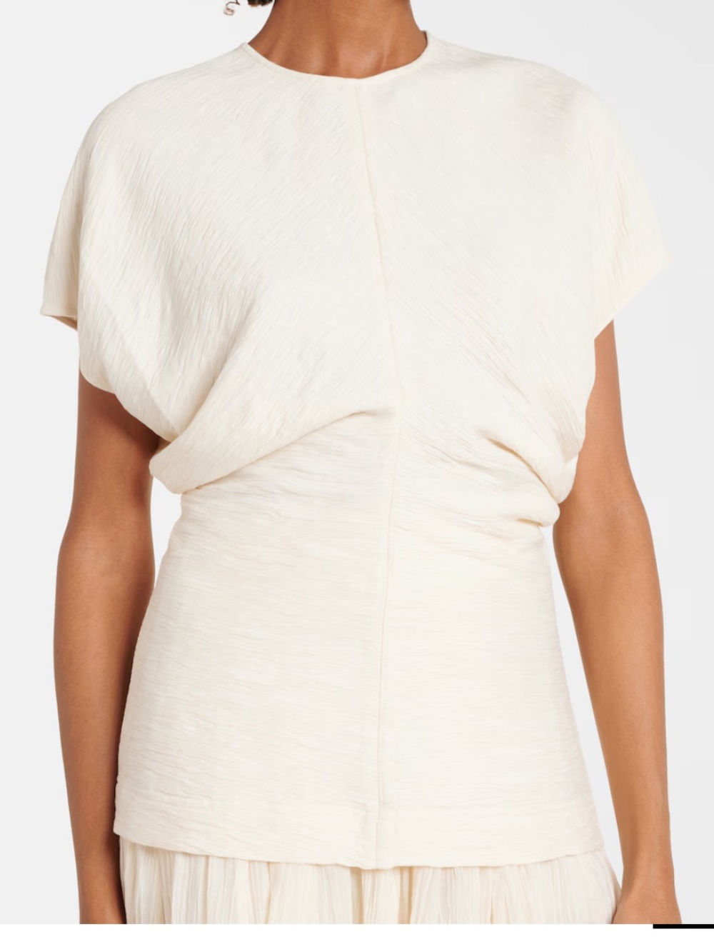 Toteme Ivory Draped Short-Sleeve Top
